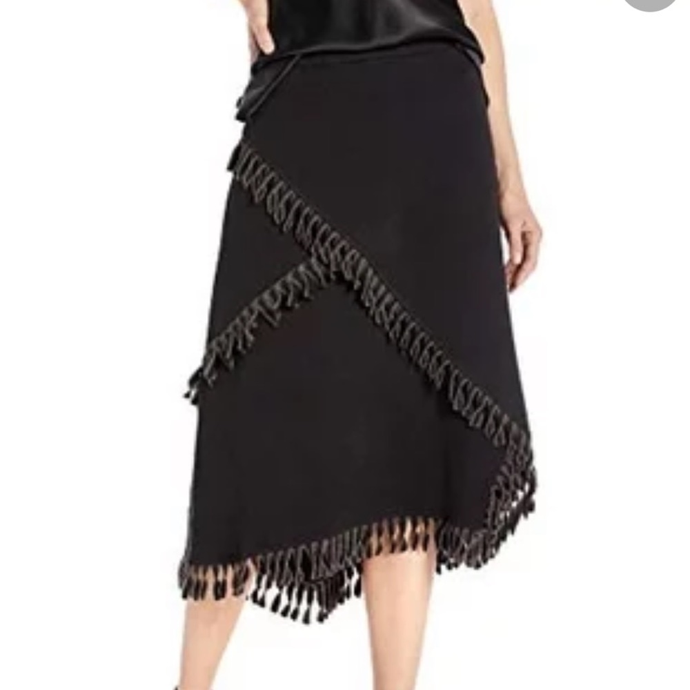 Nic + Zoe Black Fringe Skirt